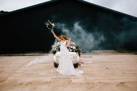 Bride at Silchester Farm Wedding Venue