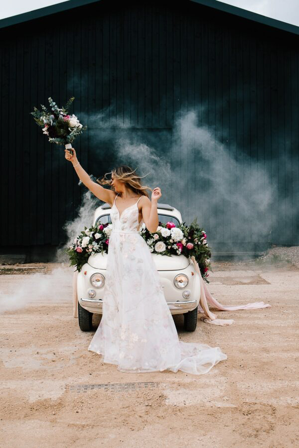Bride at Silchester Farm Wedding Venue