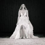 Bride in Savin Wedding Dress at Silchester Farm by Fresh Shoot Studios